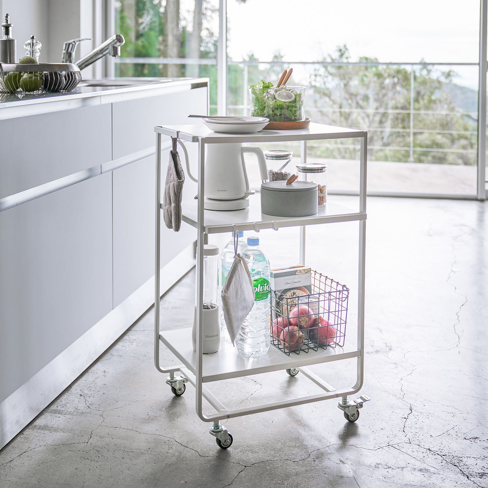 Yamazaki Tower Rolling Utility Cart | The Container Store