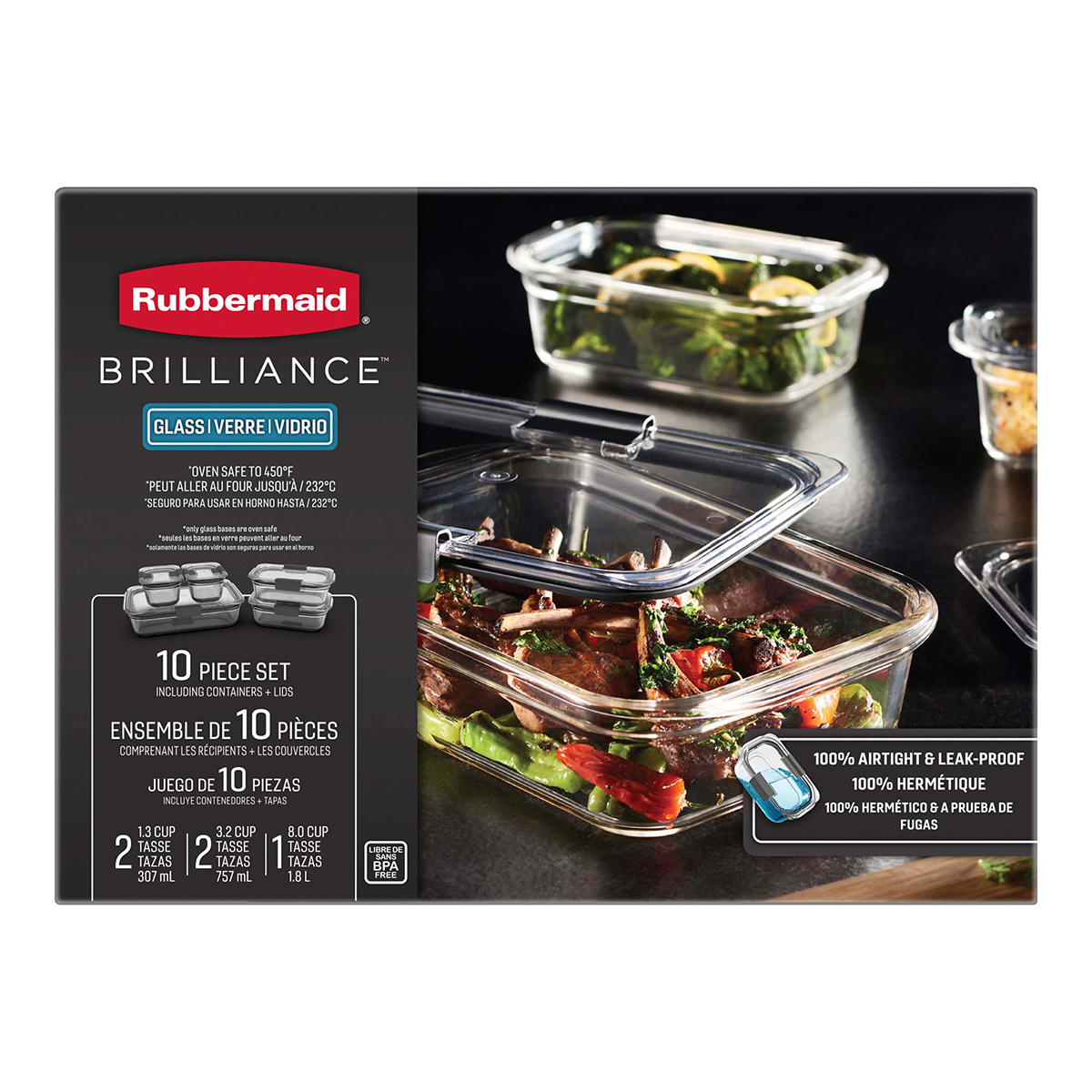Save on Rubbermaid Brilliance Glass Oven Safe Food Container 3.2 Cup Order  Online Delivery