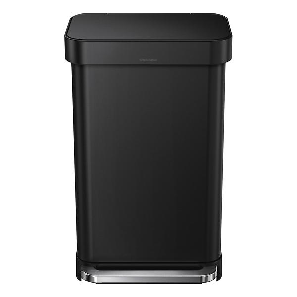 simplehuman Stainless Steel 12 gal. Rectangular Trash Can with Liner Pocket  | The Container Store