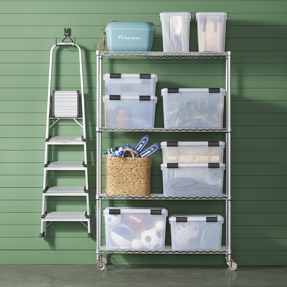 Wire Shelving Kits, 8 Preconfigured Storage Bins