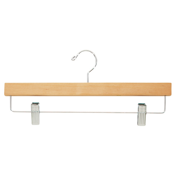 The Container Store Wooden Pant and Skirt Hanger with Stainless Steel  Hardware | The Container Store