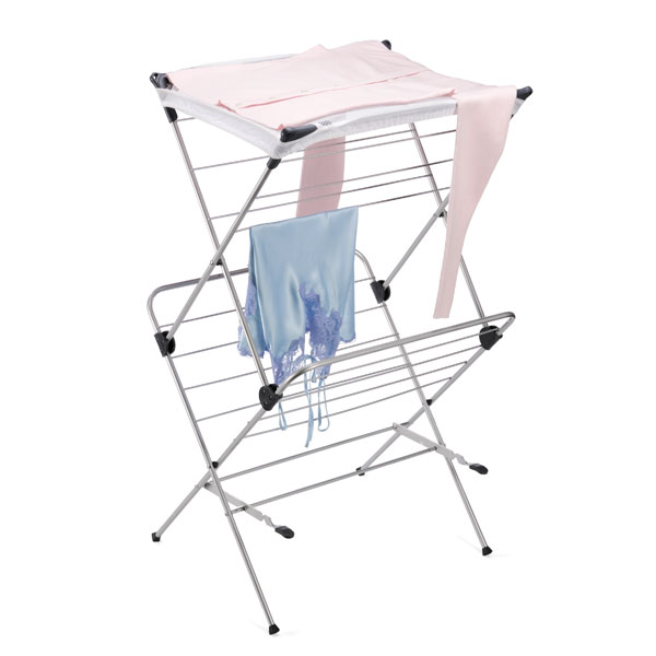 Polder 2-Tier Mesh-Top Clothes Drying Rack | The Container Store